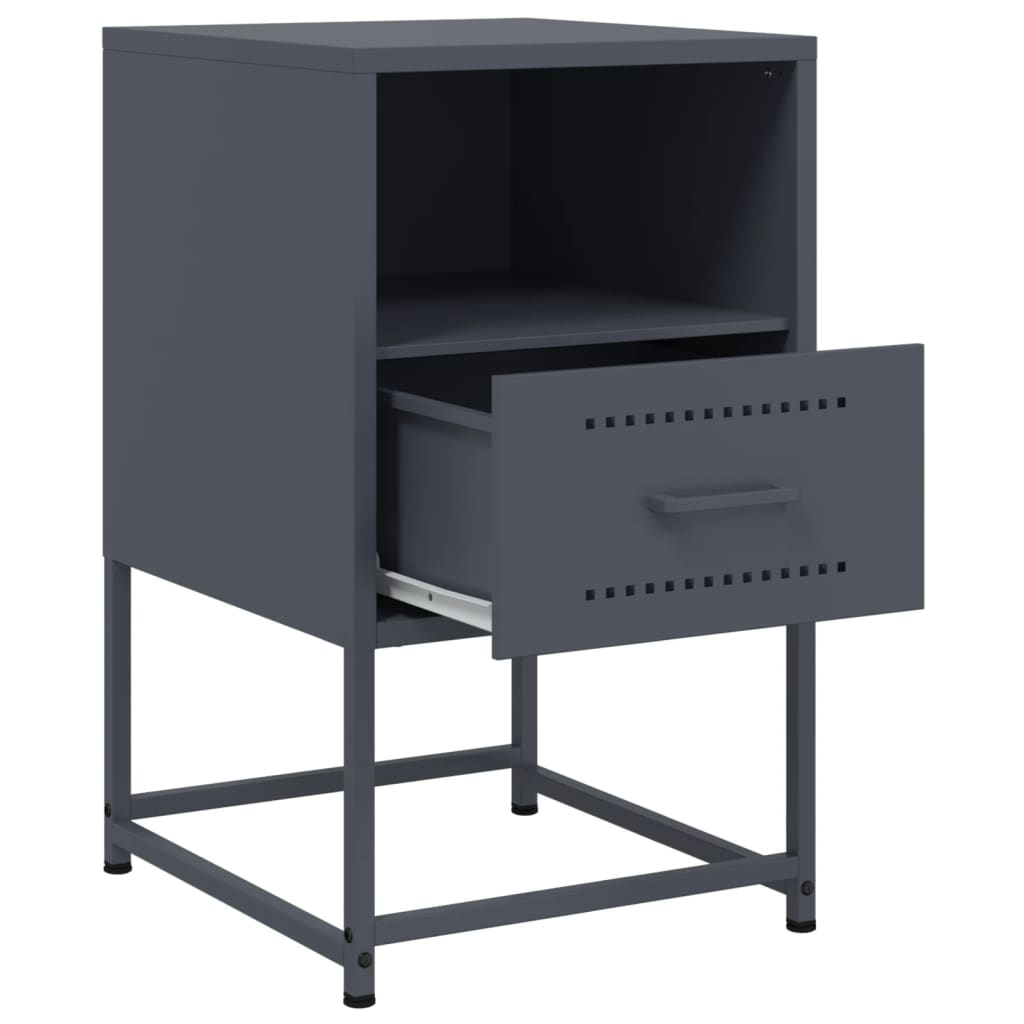 vidaXL Szafka nocna, antracytowa, 36x39x60,5 cm, stal