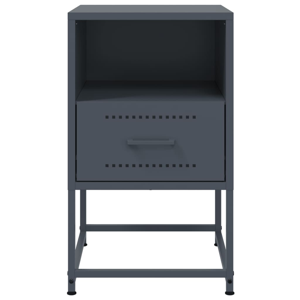 vidaXL Szafki nocne, 2 szt., antracytowe, 36x39x60,5 cm, stal