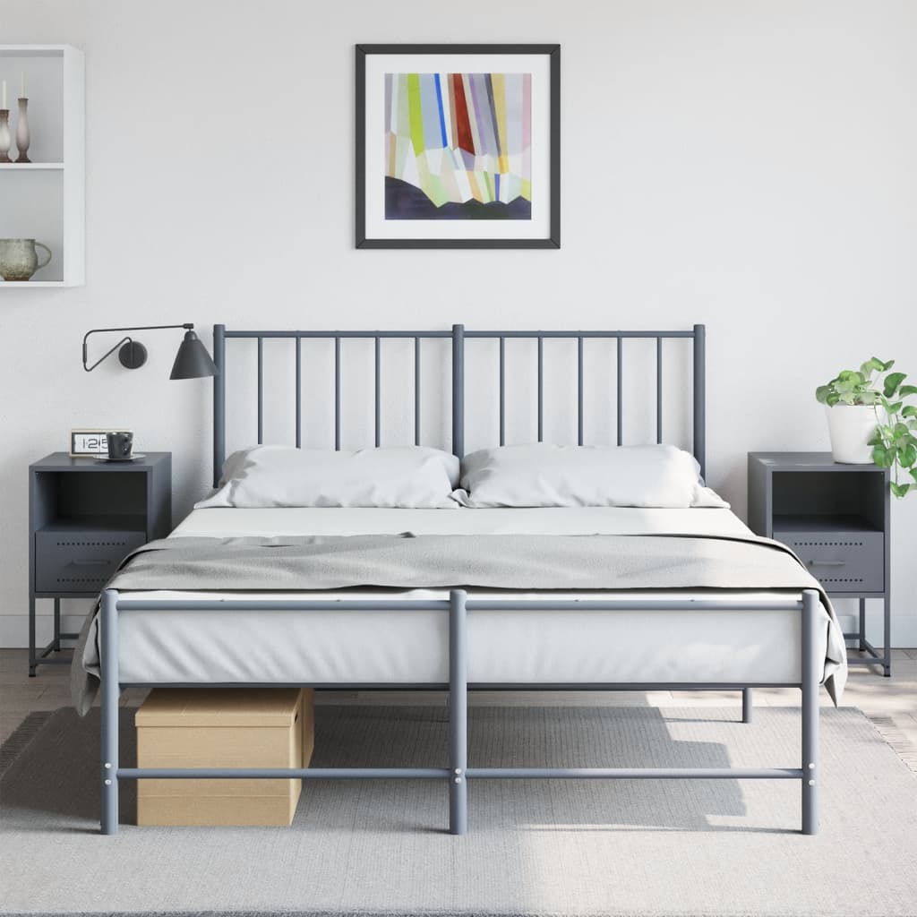 vidaXL Szafki nocne, 2 szt., antracytowe, 36x39x60,5 cm, stal