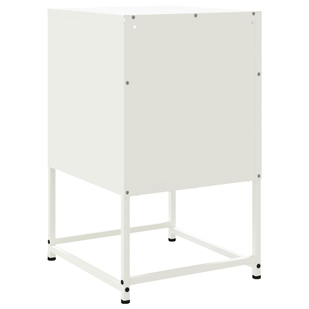 vidaXL Szafka nocna, biała, 36x39x60,5 cm, stal
