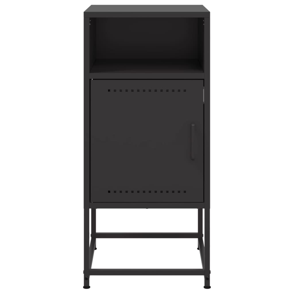 vidaXL Szafka nocna, czarna, 36x39x78 cm, stal