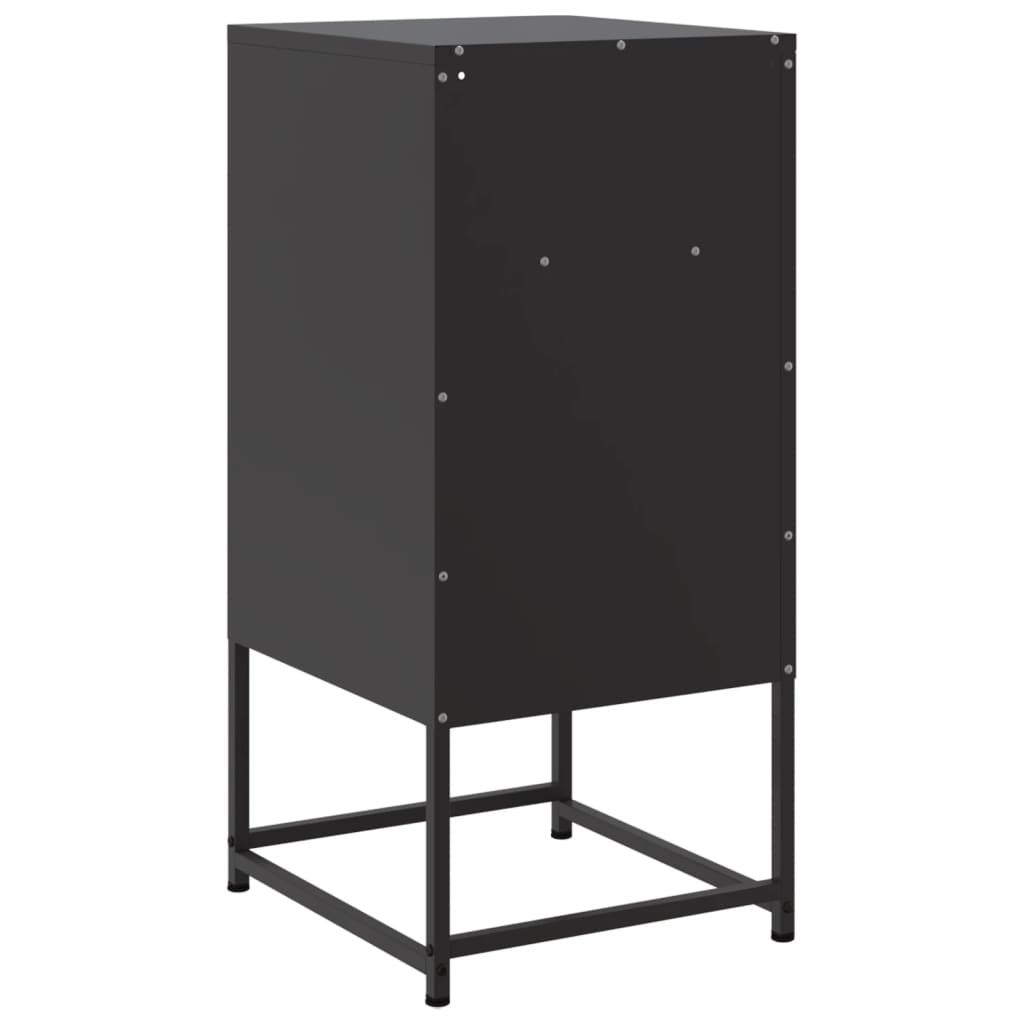 vidaXL Szafka nocna, czarna, 36x39x78 cm, stal