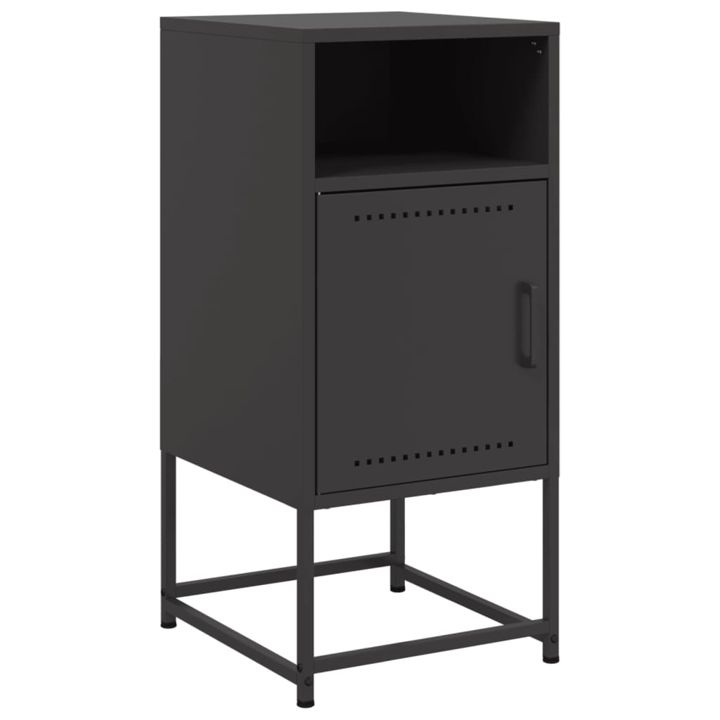 vidaXL Szafki nocne, 2 szt., czarne, 36x39x78 cm, stal