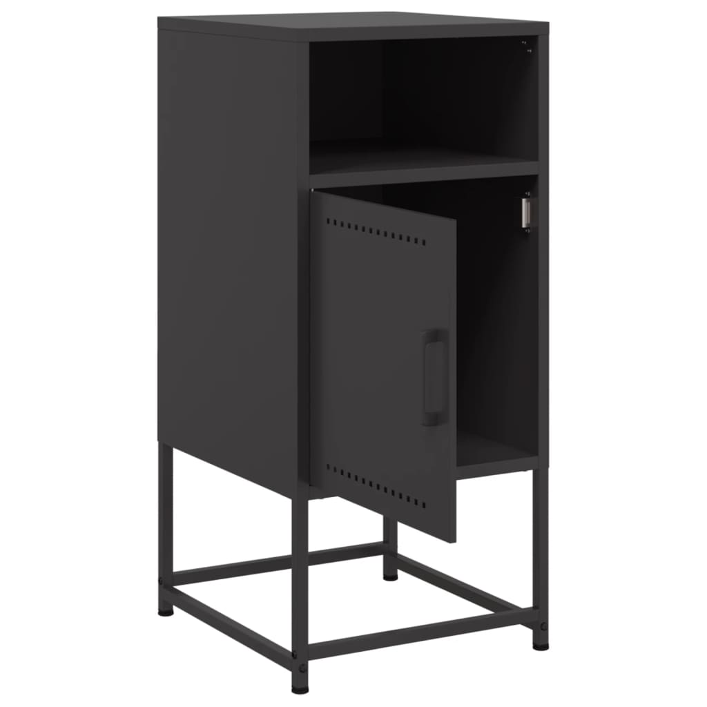 vidaXL Szafki nocne, 2 szt., czarne, 36x39x78 cm, stal