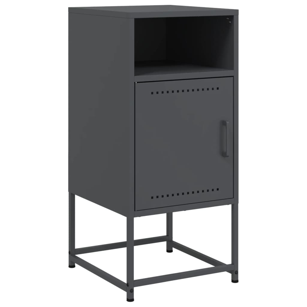 vidaXL Szafka nocna, antracytowa, 36x39x78 cm, stal
