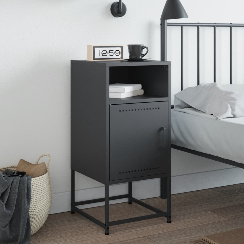 vidaXL Szafka nocna, antracytowa, 36x39x78 cm, stal