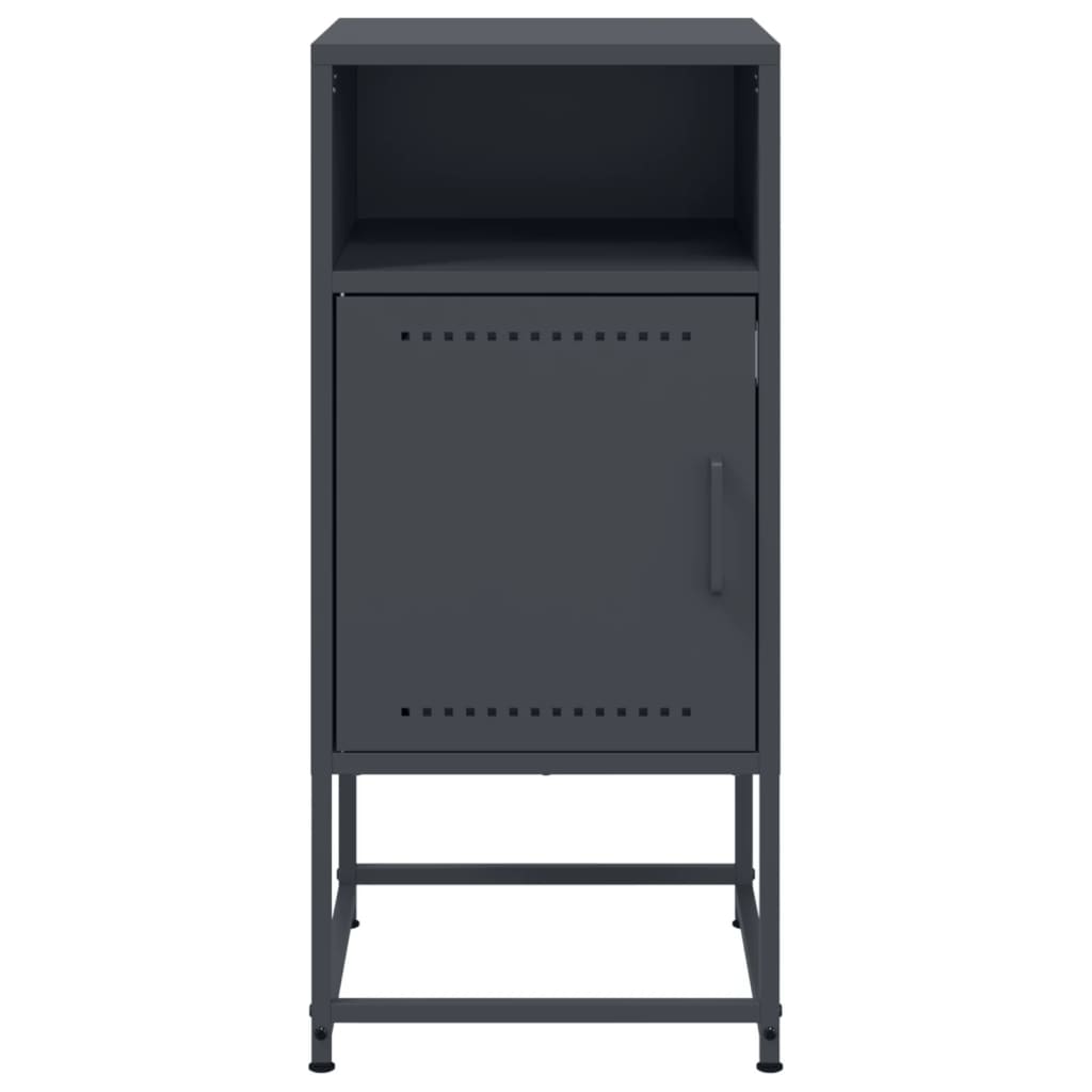 vidaXL Szafka nocna, antracytowa, 36x39x78 cm, stal