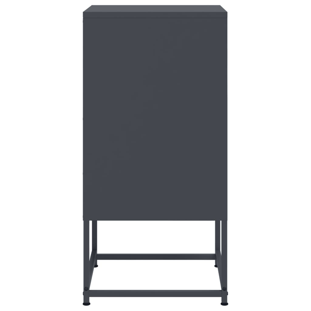 vidaXL Szafka nocna, antracytowa, 36x39x78 cm, stal