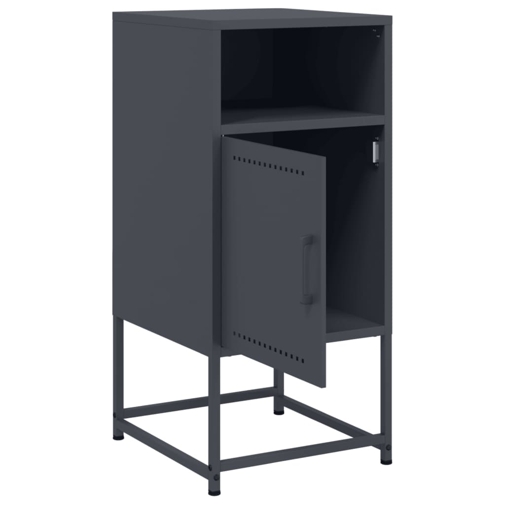 vidaXL Szafka nocna, antracytowa, 36x39x78 cm, stal