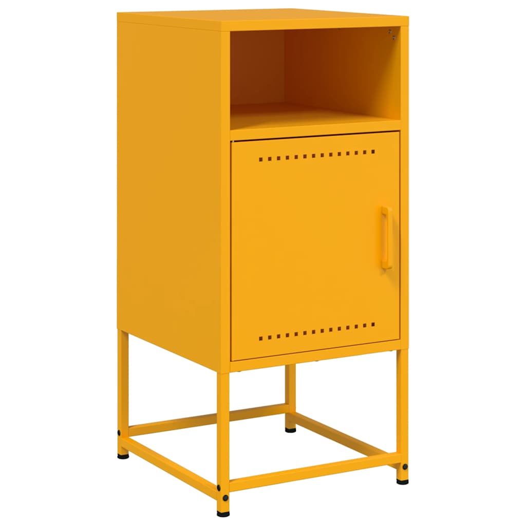vidaXL Szafki nocne, 2 szt., musztardowe, 36x39x78 cm, stal