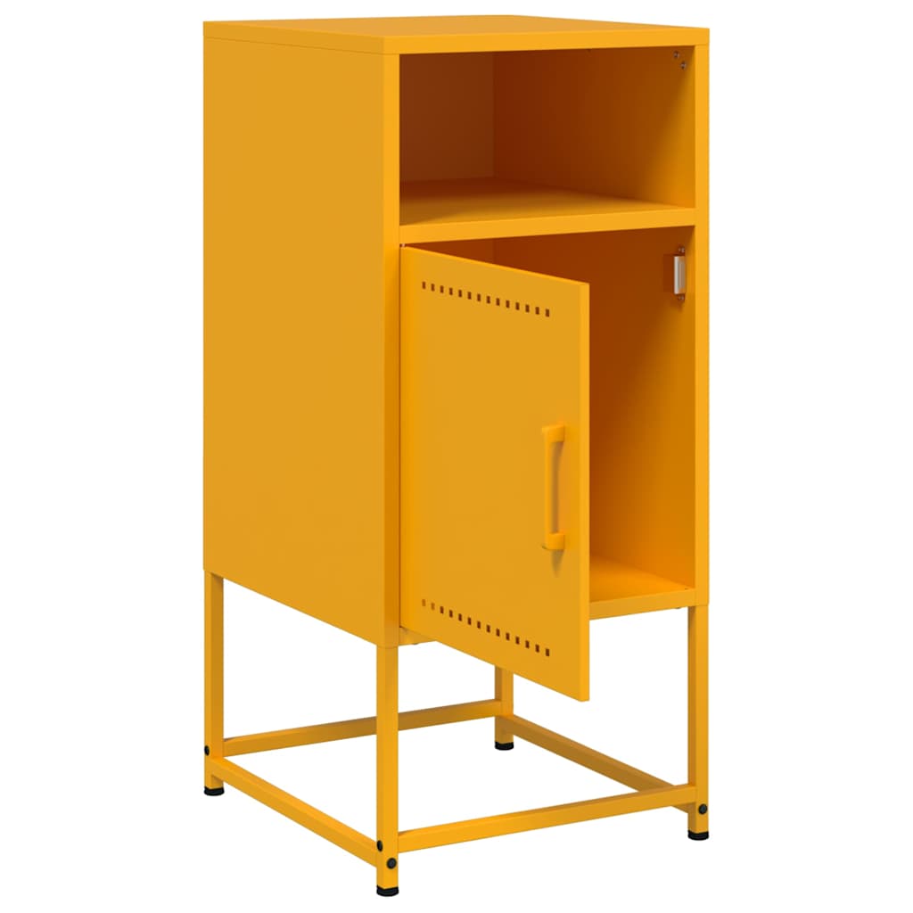 vidaXL Szafki nocne, 2 szt., musztardowe, 36x39x78 cm, stal