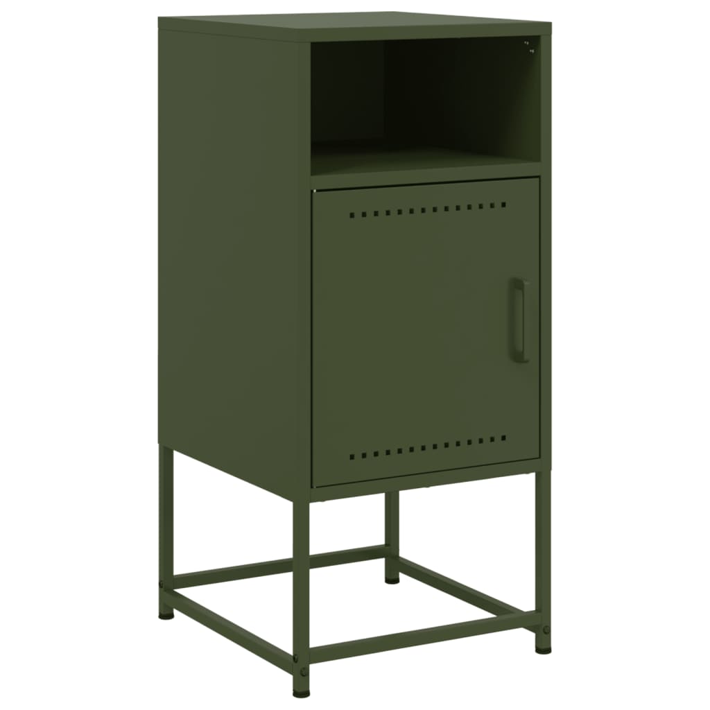 vidaXL Szafki nocne, 2 szt., oliwkowa zieleń, 36x39x78 cm, stal
