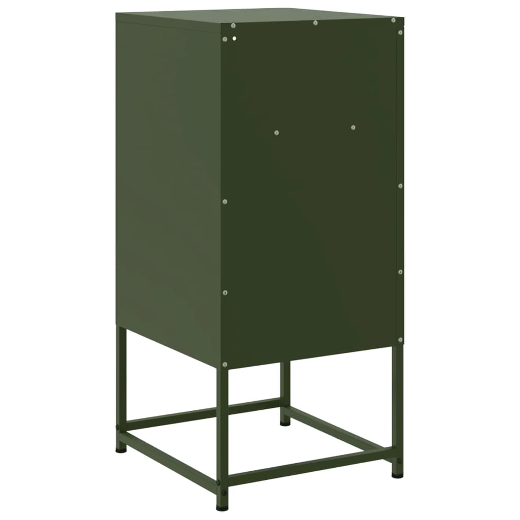 vidaXL Szafki nocne, 2 szt., oliwkowa zieleń, 36x39x78 cm, stal