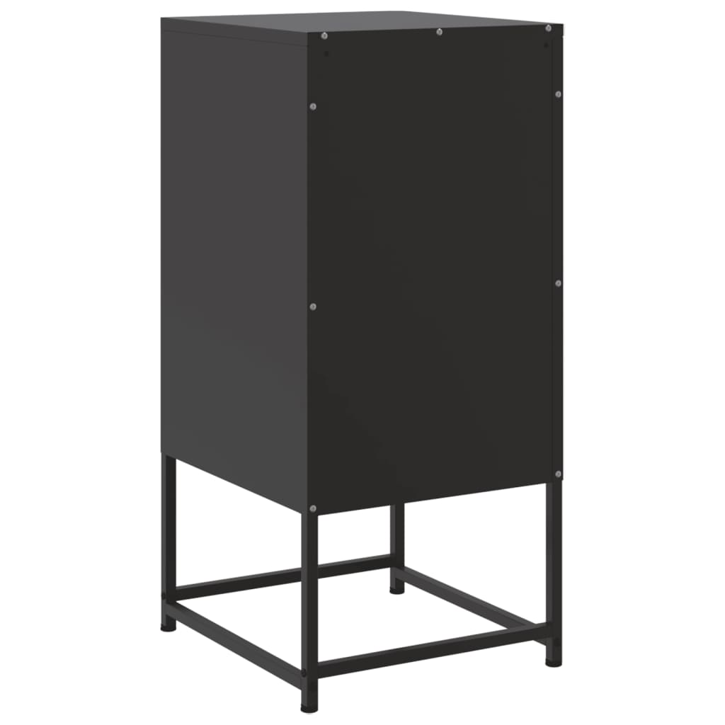 vidaXL Szafka nocna, czarna, 36x39x78 cm, stal