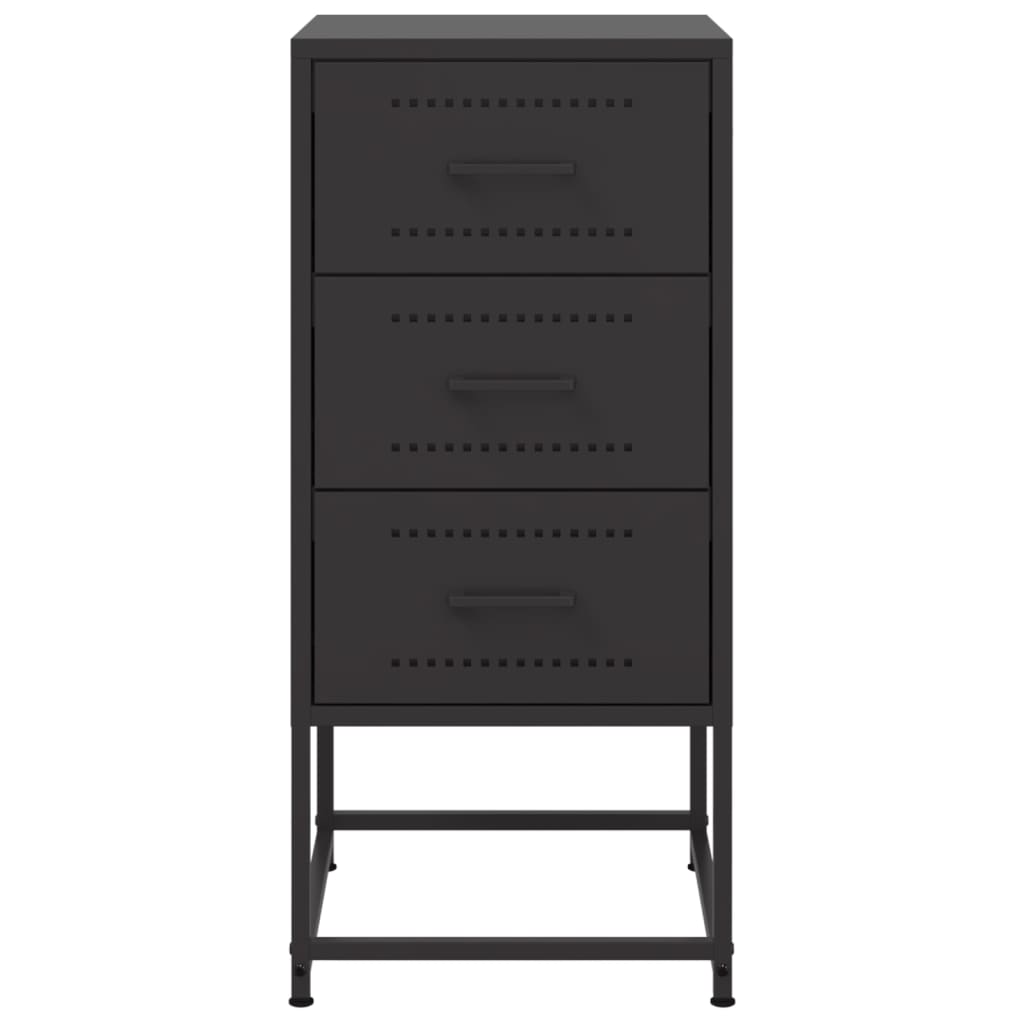 vidaXL Szafki nocne, 2 szt., czarne, 36x39x78 cm, stal