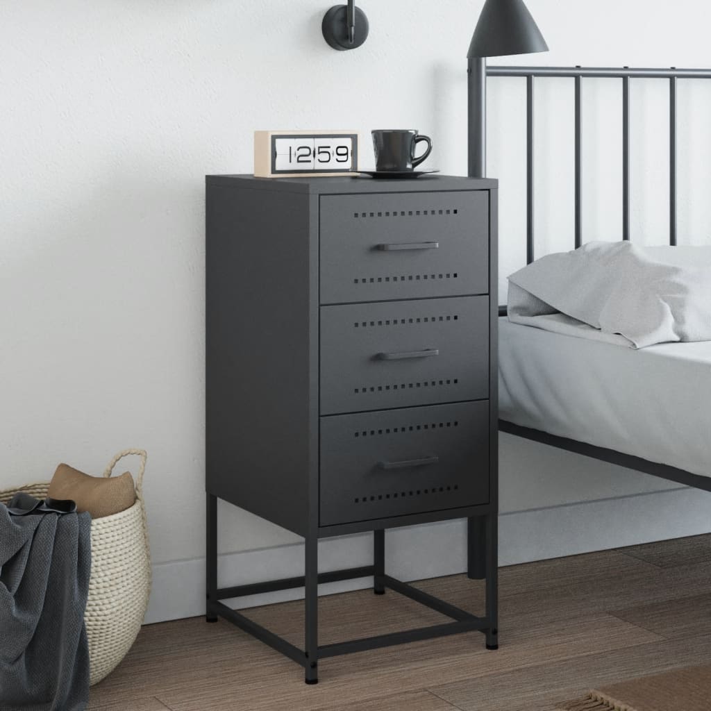 vidaXL Szafka nocna, antracytowa, 36x39x78 cm, stal