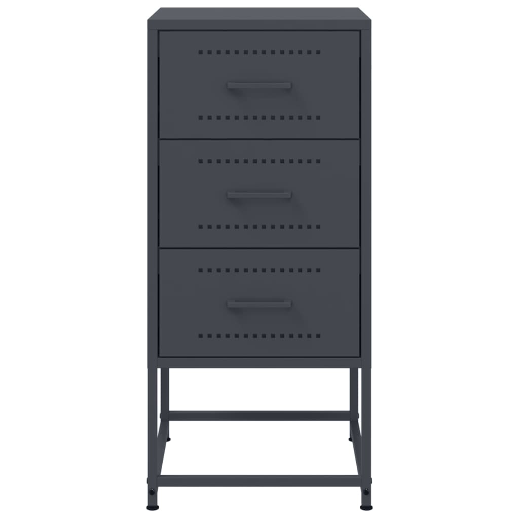 vidaXL Szafka nocna, antracytowa, 36x39x78 cm, stal