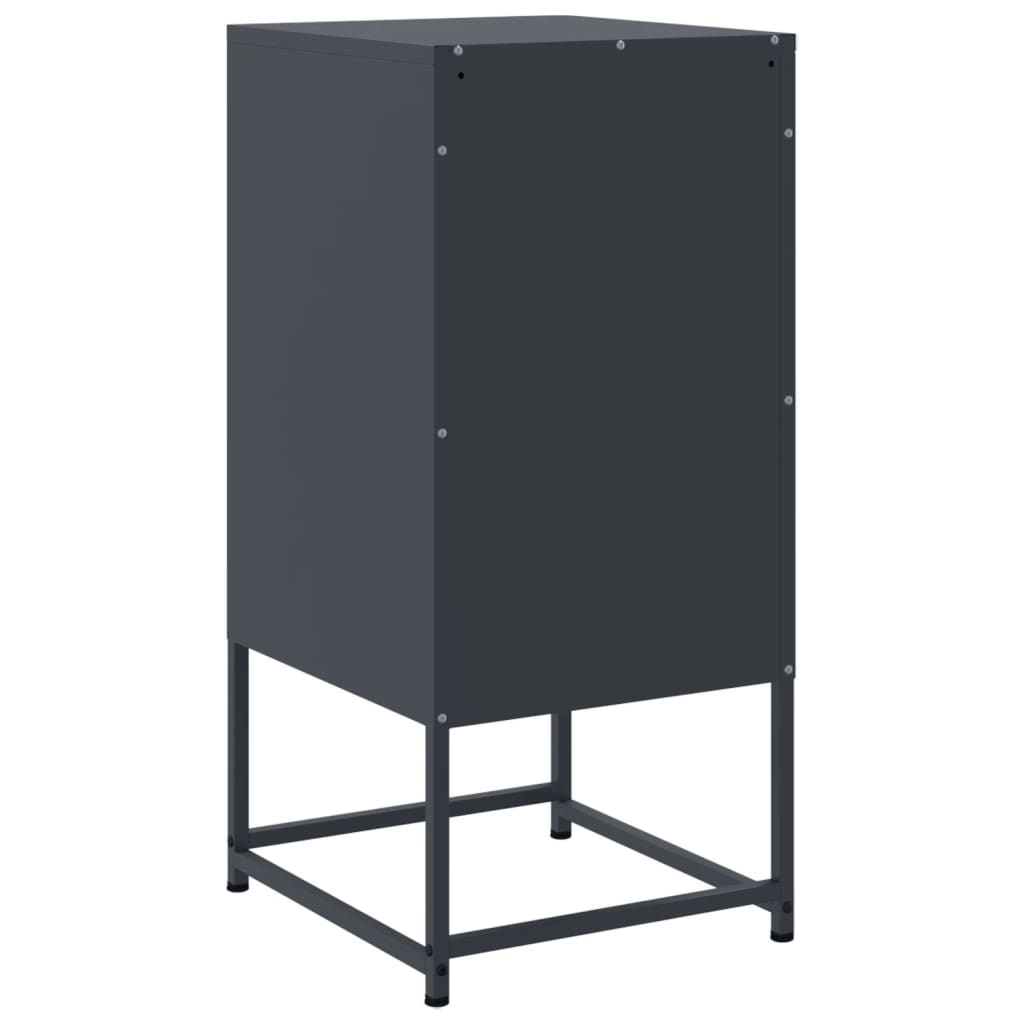 vidaXL Szafka nocna, antracytowa, 36x39x78 cm, stal