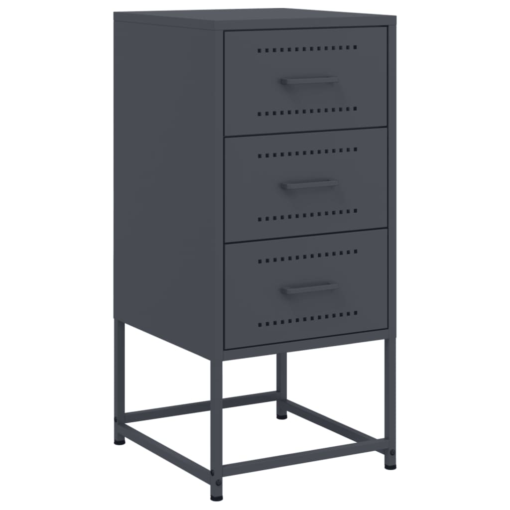 vidaXL Szafki nocne, 2 szt., antracytowe, 36x39x78 cm, stal