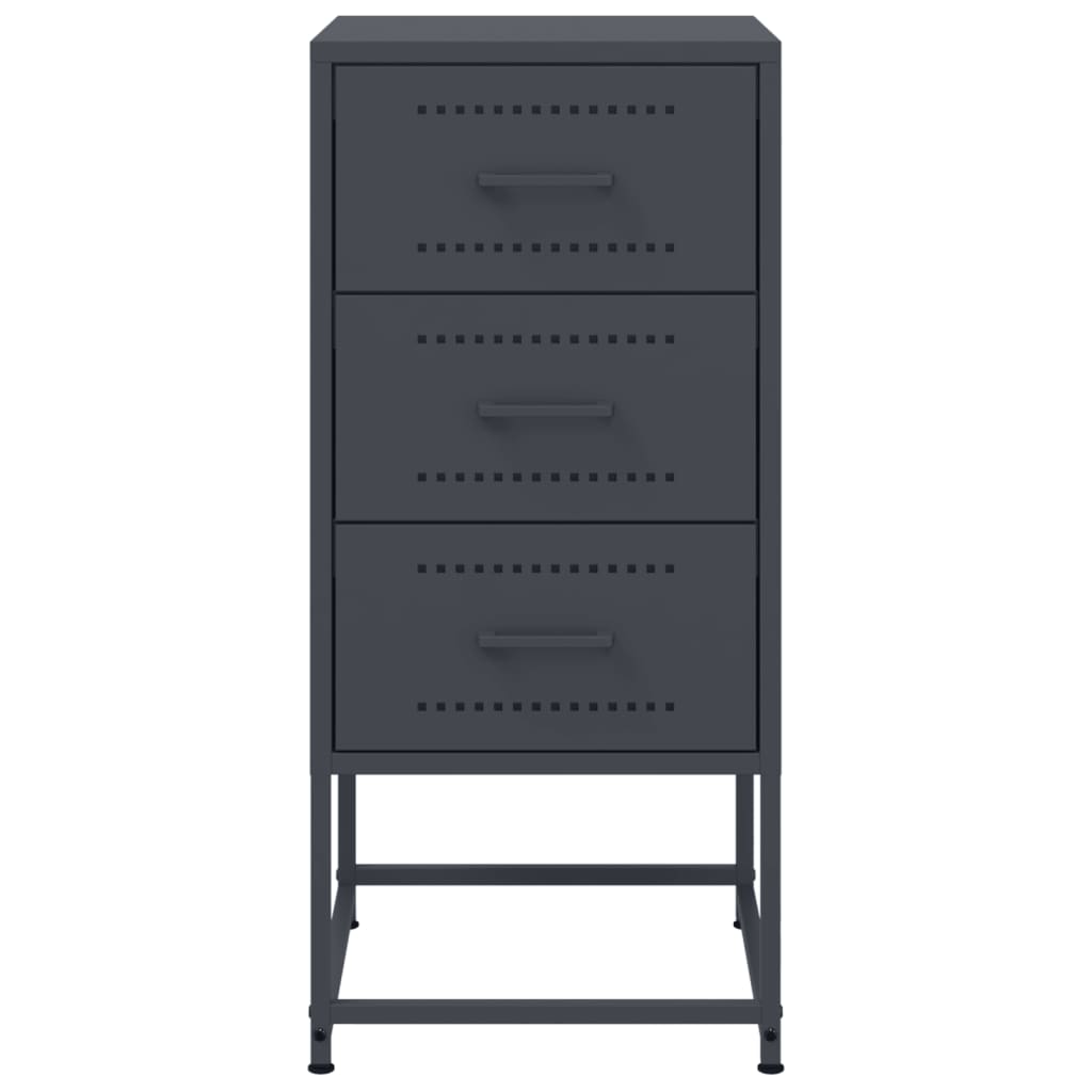 vidaXL Szafki nocne, 2 szt., antracytowe, 36x39x78 cm, stal