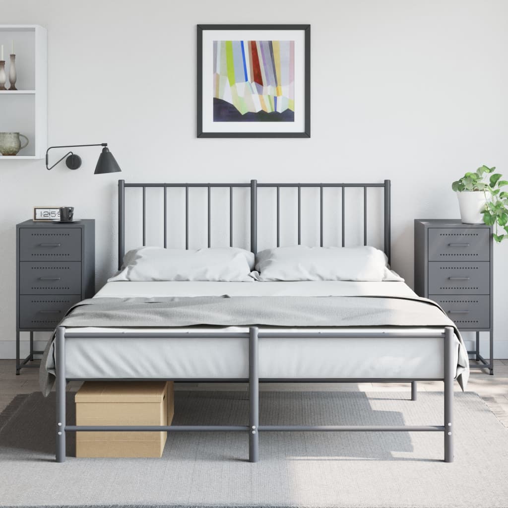 vidaXL Szafki nocne, 2 szt., antracytowe, 36x39x78 cm, stal