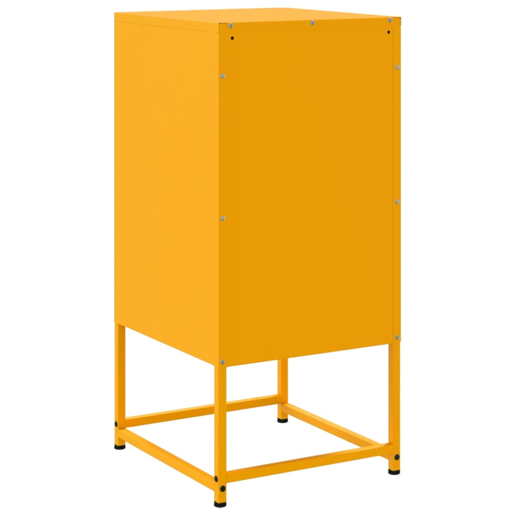 vidaXL Szafka nocna, musztardowa, 36x39x78 cm, stal