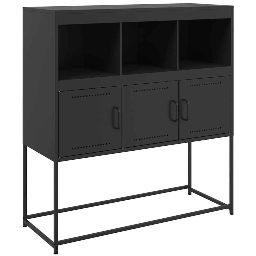 vidaXL Szafka, czarna, 100,5x39x107 cm, stal