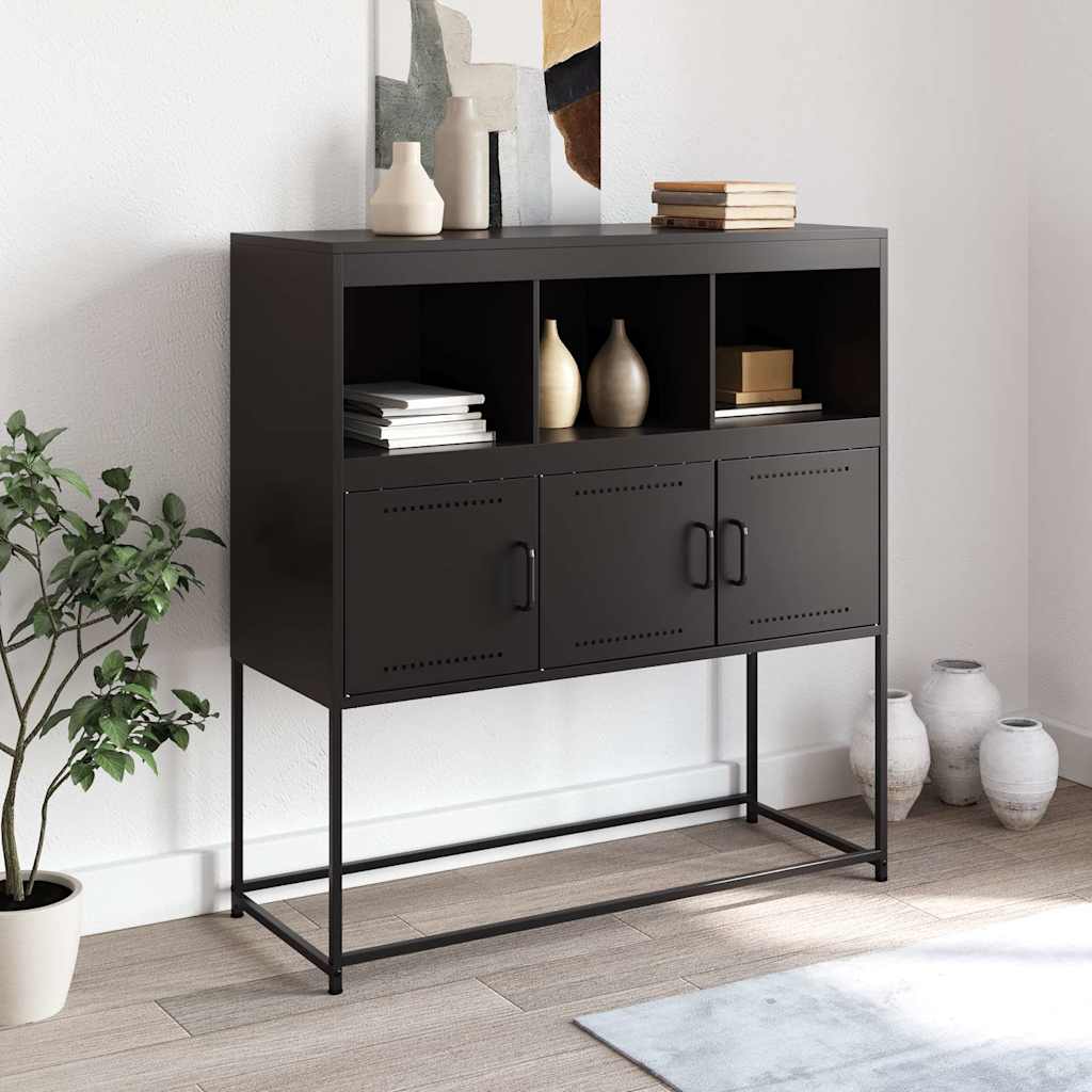 vidaXL Szafka, czarna, 100,5x39x107 cm, stal