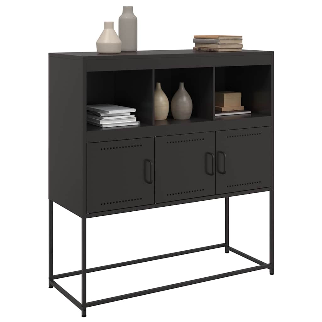 vidaXL Szafka, czarna, 100,5x39x107 cm, stal