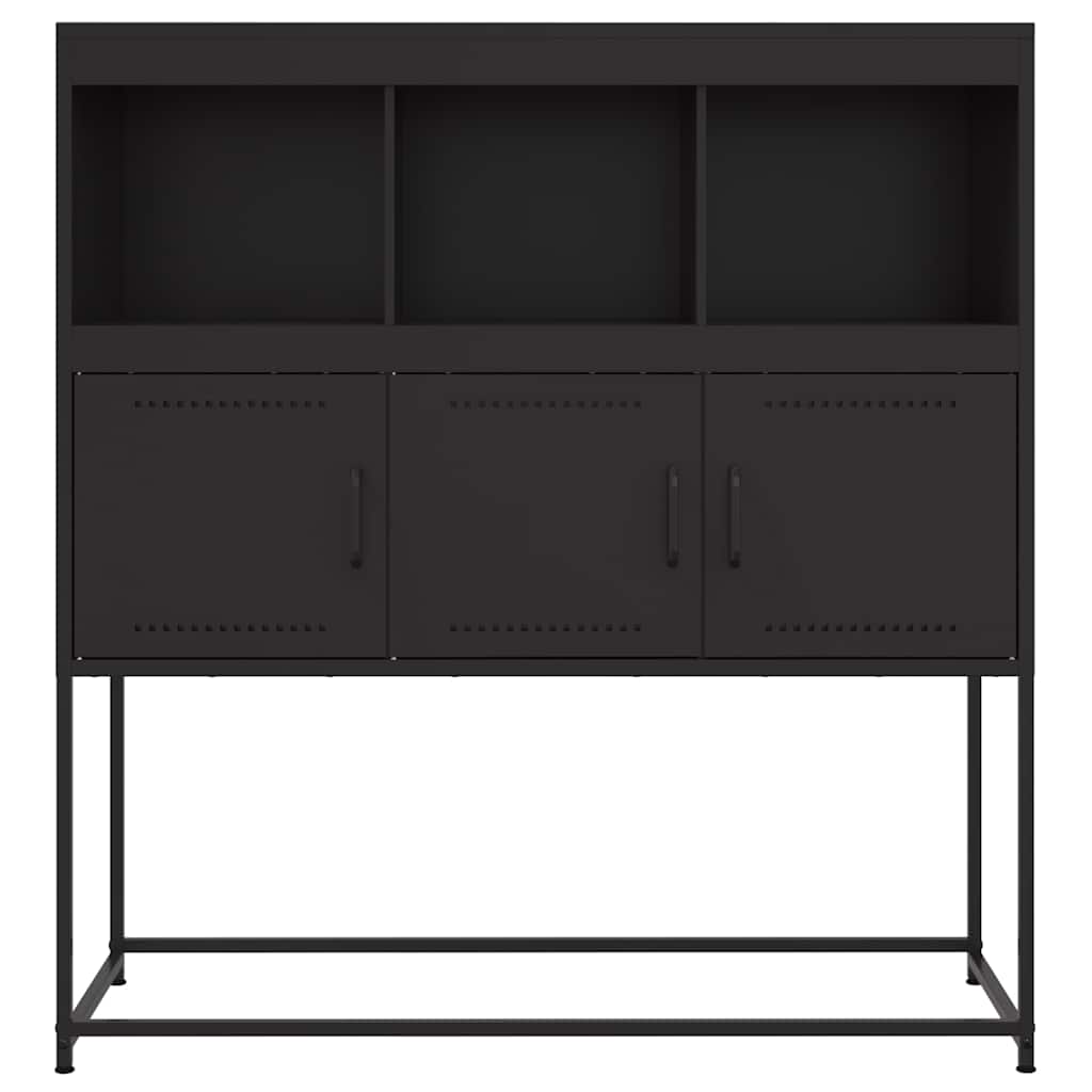 vidaXL Szafka, czarna, 100,5x39x107 cm, stal