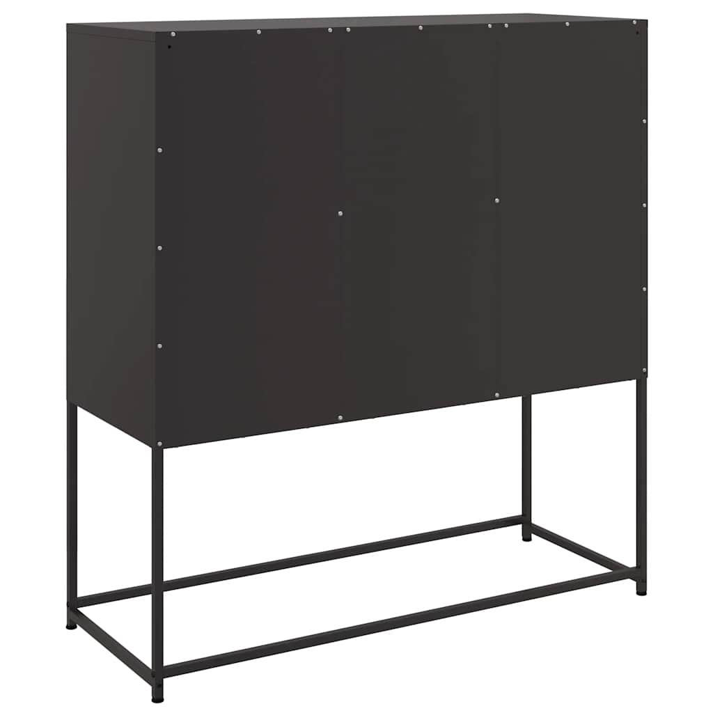 vidaXL Szafka, czarna, 100,5x39x107 cm, stal