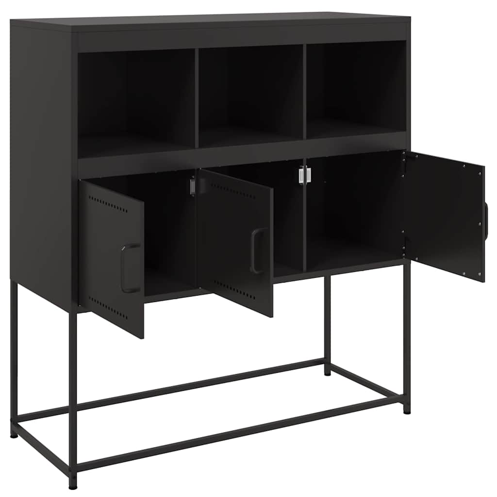 vidaXL Szafka, czarna, 100,5x39x107 cm, stal