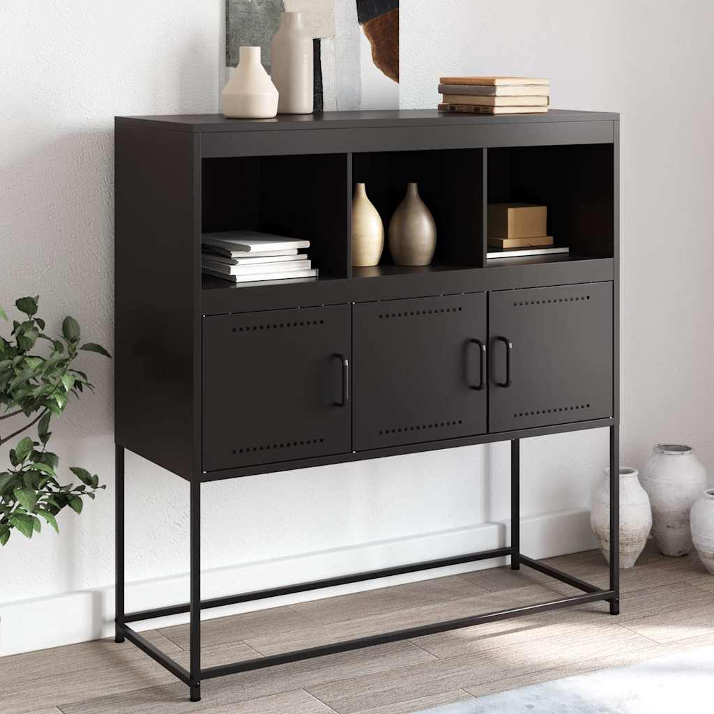 vidaXL Szafka, czarna, 100,5x39x107 cm, stal