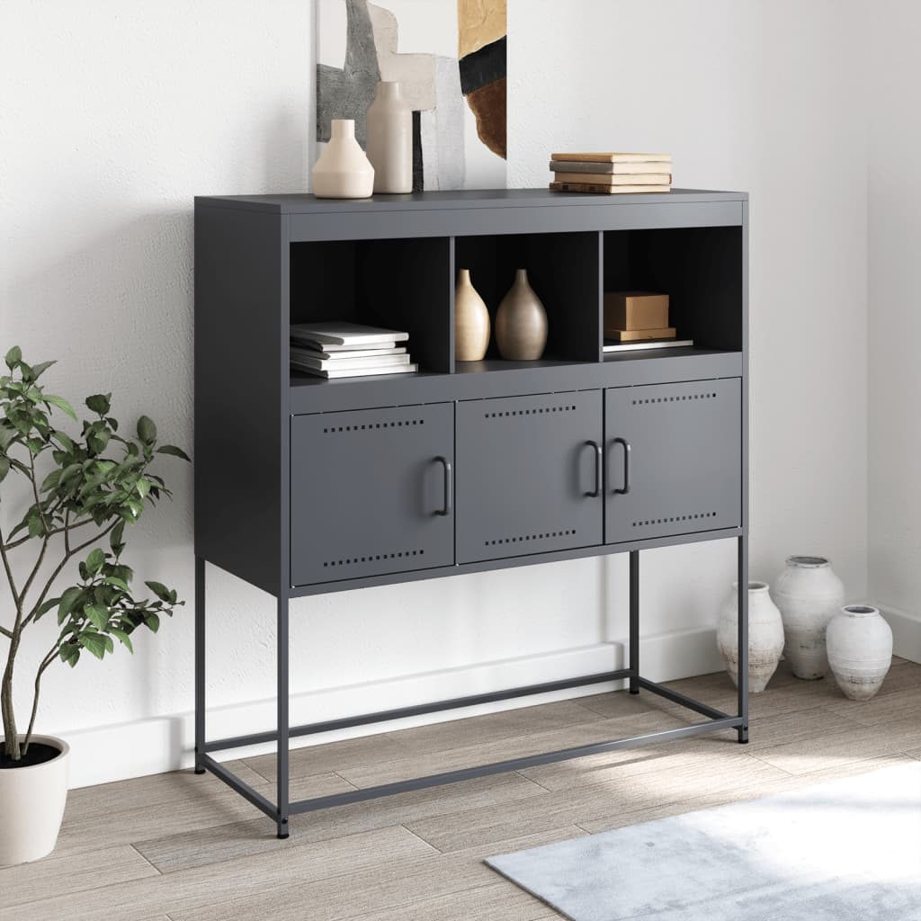 vidaXL Szafka, antracytowa, 100,5x39x107 cm, stal