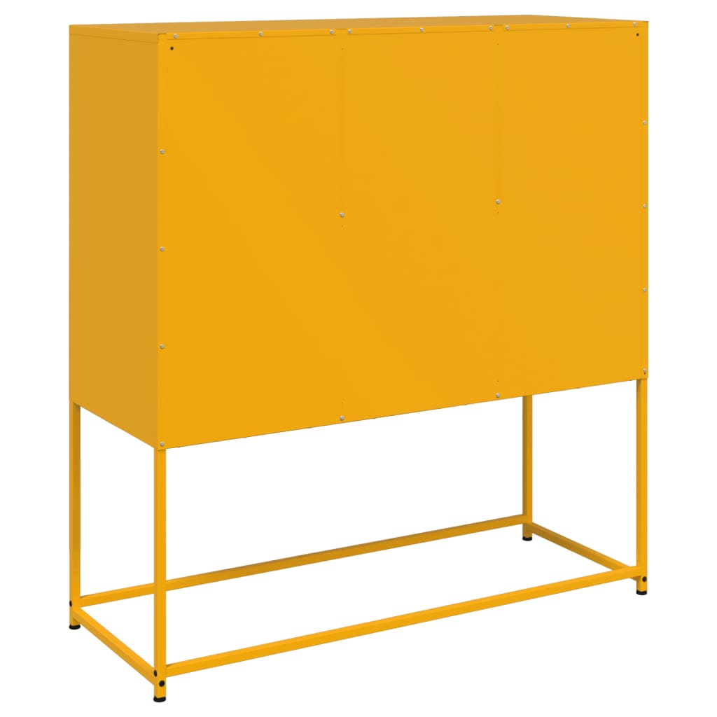 vidaXL Szafka, musztardowa, 100,5x39x107 cm, stal