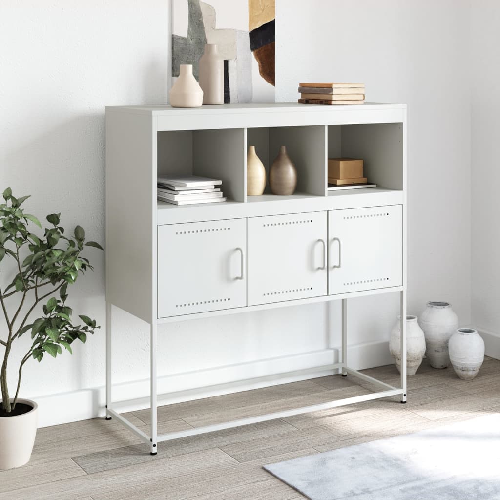 vidaXL Szafka, biała, 100,5x39x107 cm, stal