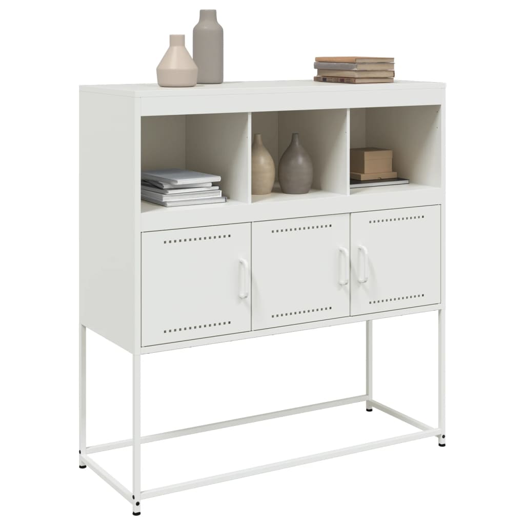 vidaXL Szafka, biała, 100,5x39x107 cm, stal