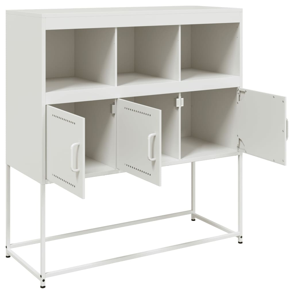 vidaXL Szafka, biała, 100,5x39x107 cm, stal