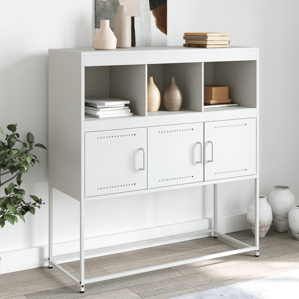 vidaXL Szafka, biała, 100,5x39x107 cm, stal
