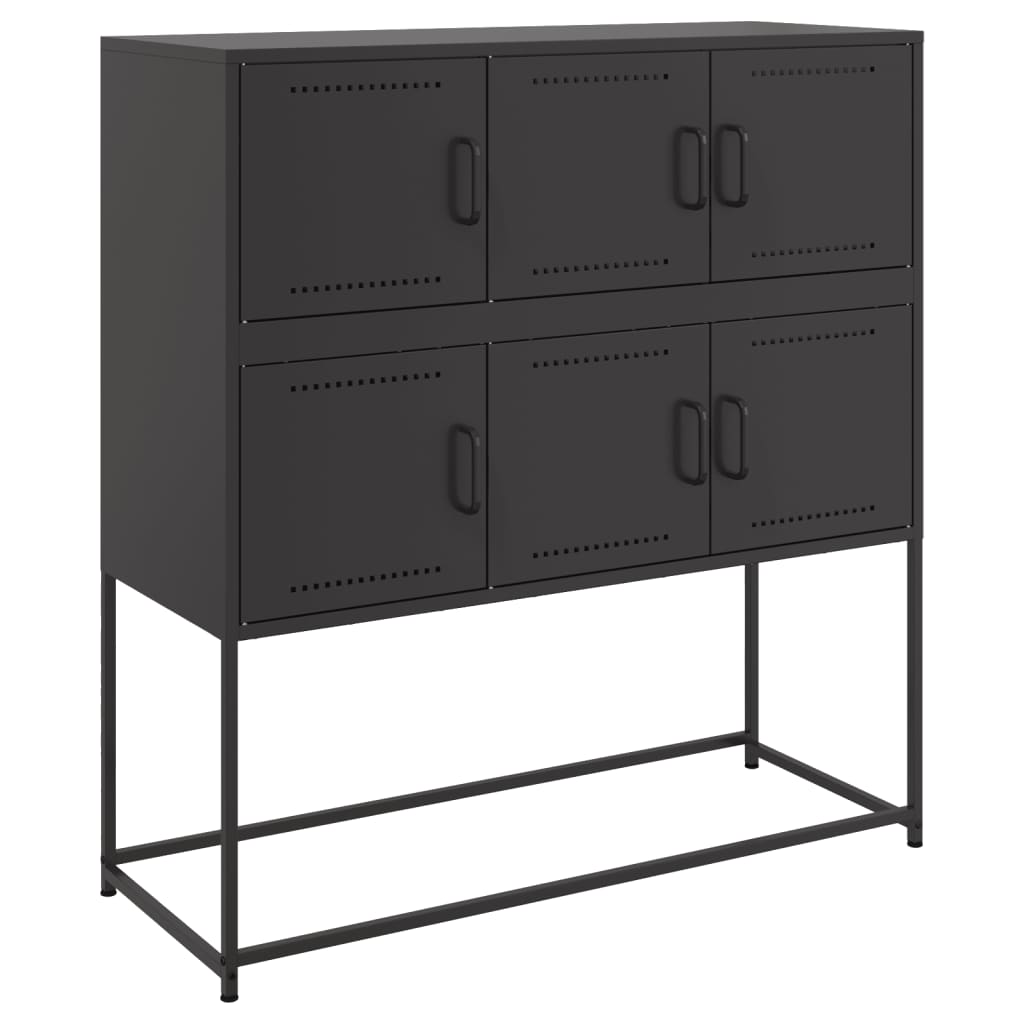vidaXL Szafka, czarna, 100,5x39x107 cm, stal