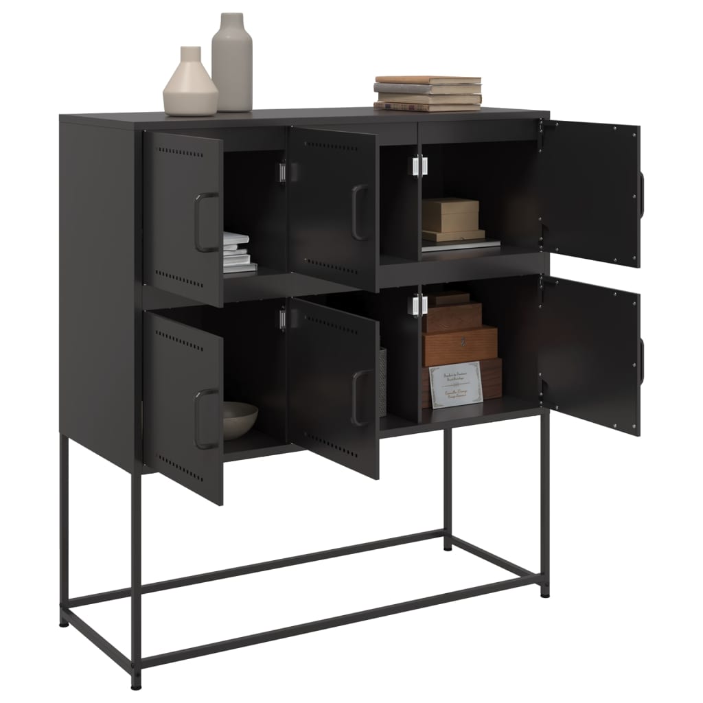 vidaXL Szafka, czarna, 100,5x39x107 cm, stal