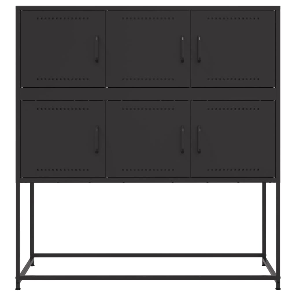 vidaXL Szafka, czarna, 100,5x39x107 cm, stal