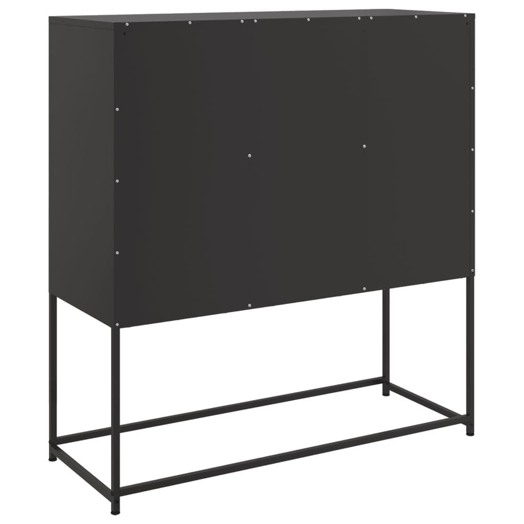 vidaXL Szafka, czarna, 100,5x39x107 cm, stal