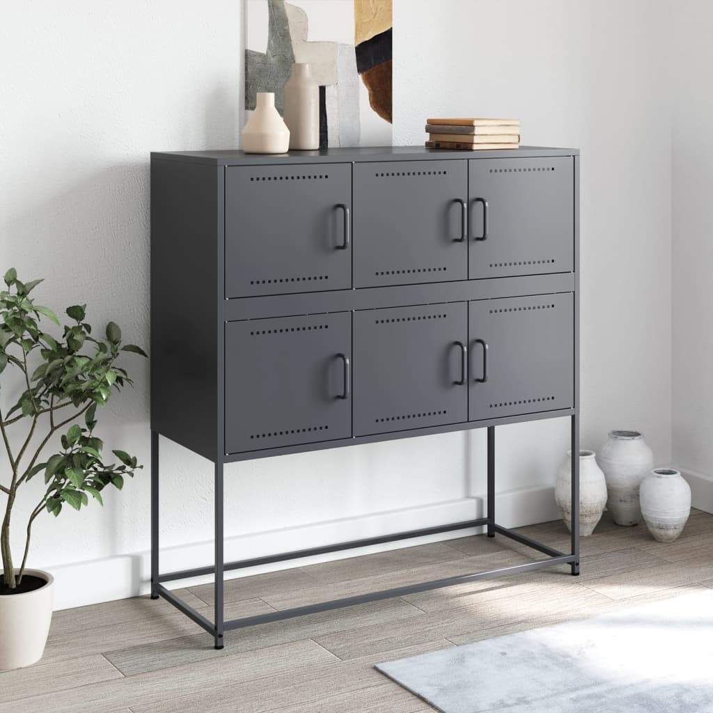 vidaXL Szafka, antracytowa, 100,5x39x107 cm, stal