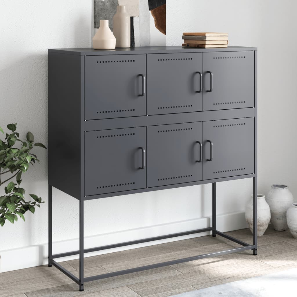 vidaXL Szafka, antracytowa, 100,5x39x107 cm, stal