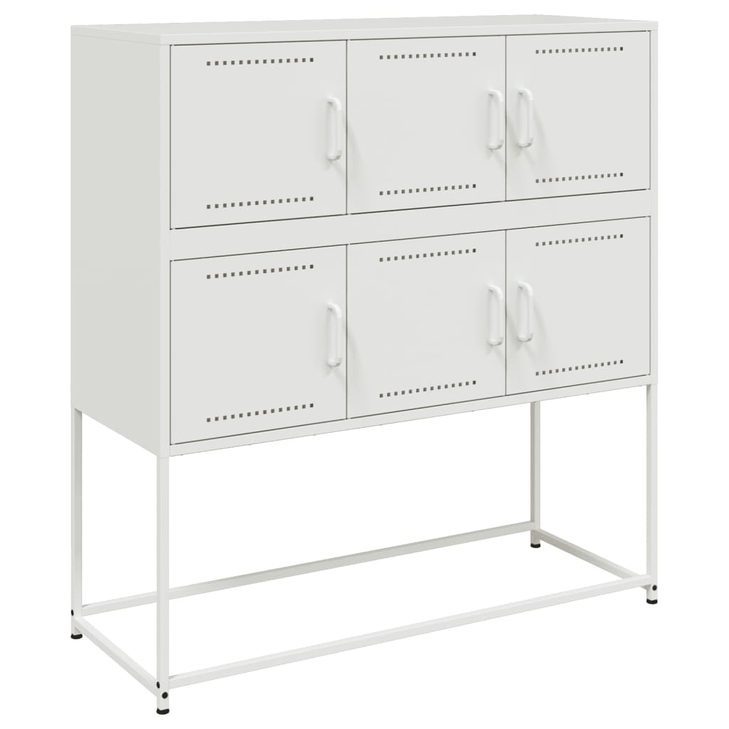 vidaXL Szafka, biała, 100,5x39x107 cm, stal