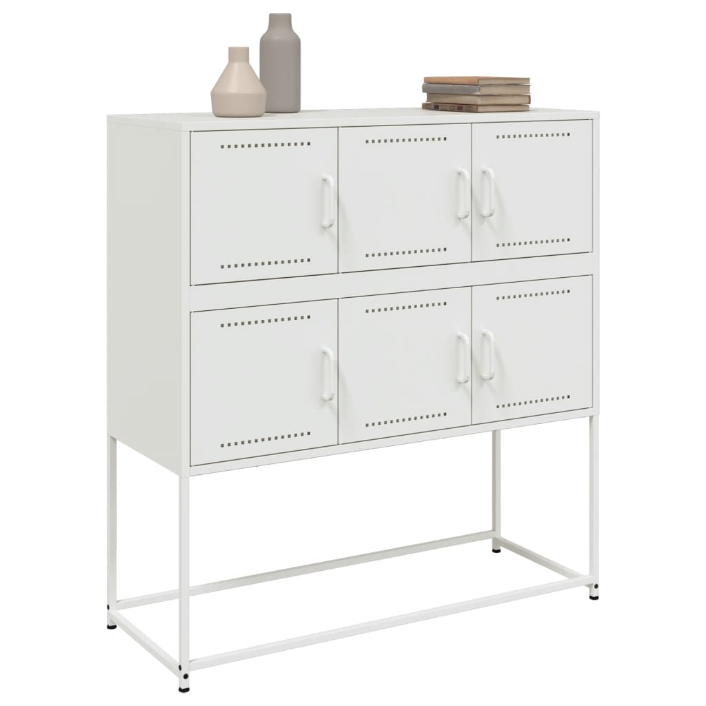 vidaXL Szafka, biała, 100,5x39x107 cm, stal