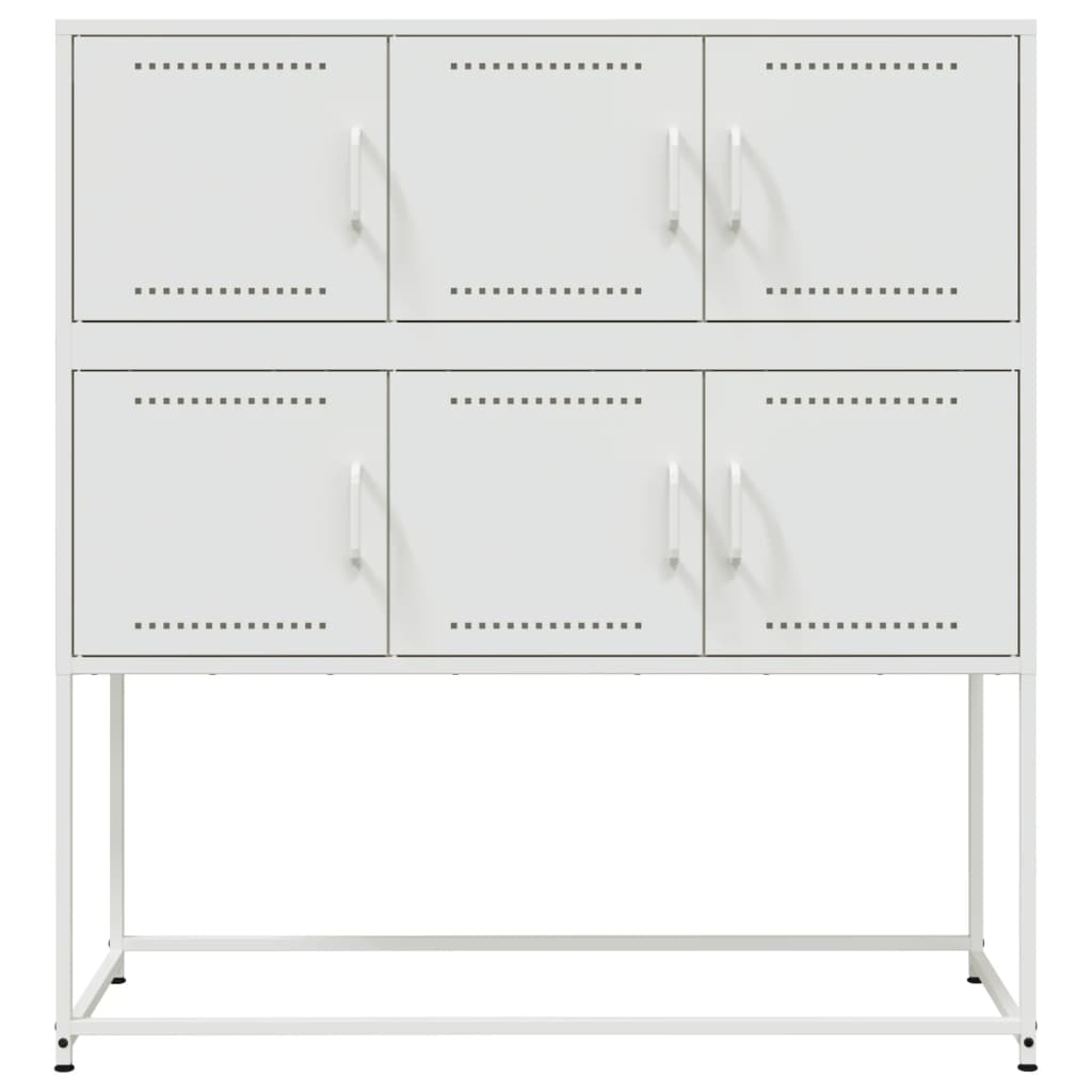 vidaXL Szafka, biała, 100,5x39x107 cm, stal
