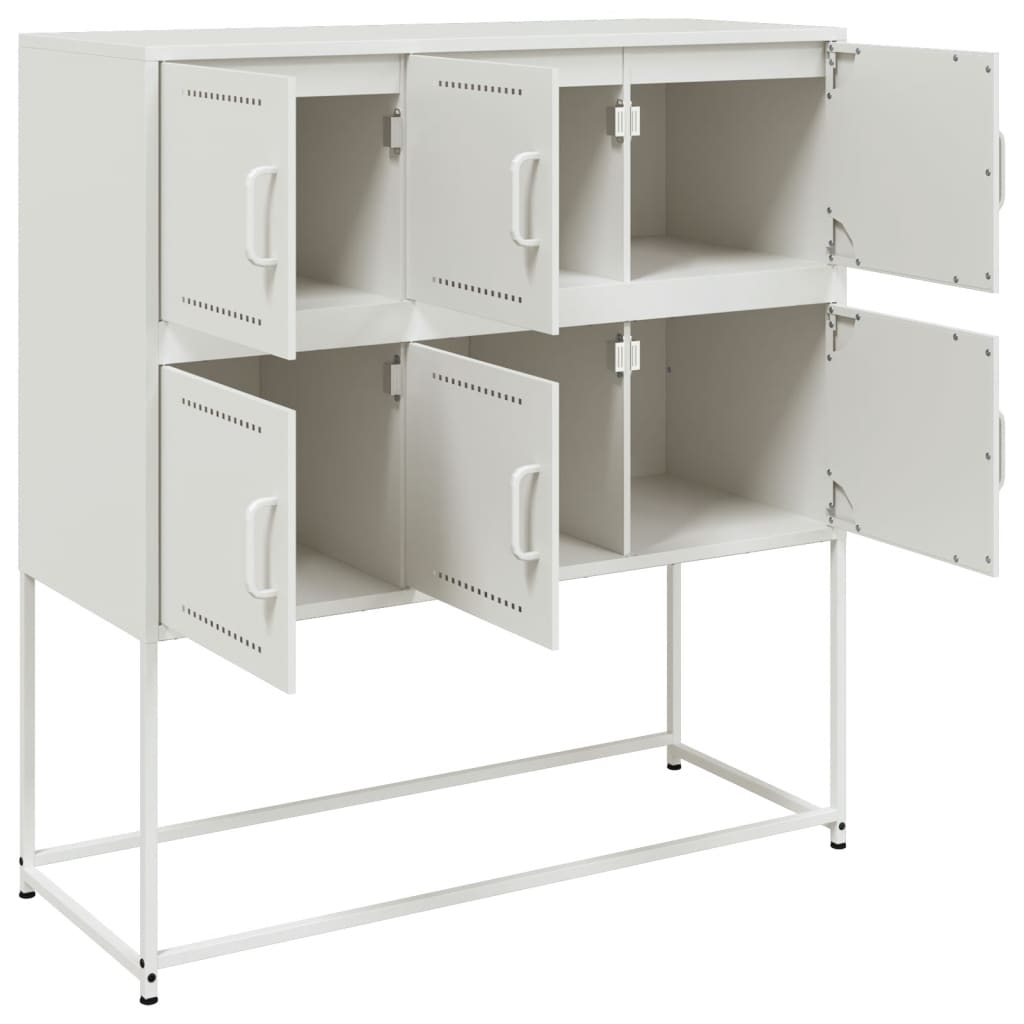 vidaXL Szafka, biała, 100,5x39x107 cm, stal