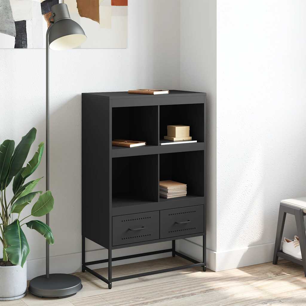vidaXL Szafka, czarna, 68x39x111,5 cm, stal